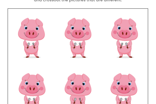Find the same Pig Worksheet