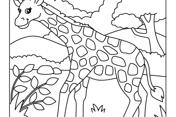 Giraffe coloring page