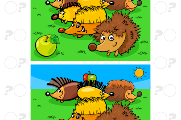 Hedgehog Spot the Difference Worksheet