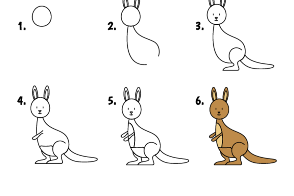 How to draw Kangaroo worksheet