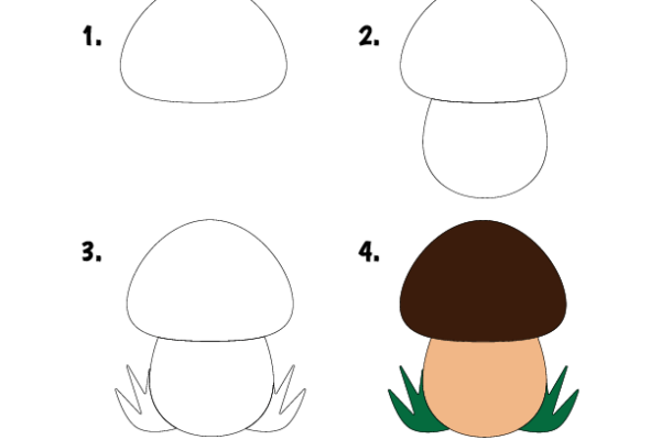 How to draw Mushroom worksheet