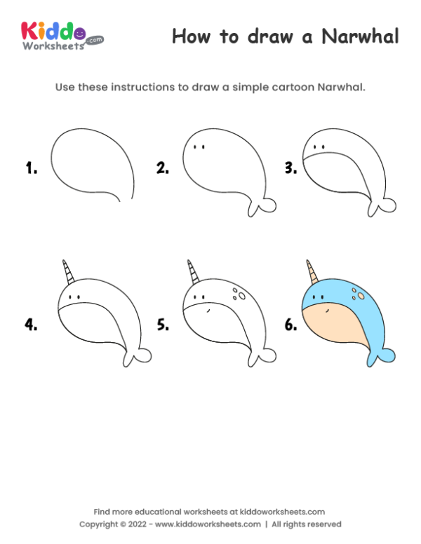 How to draw Narwhal