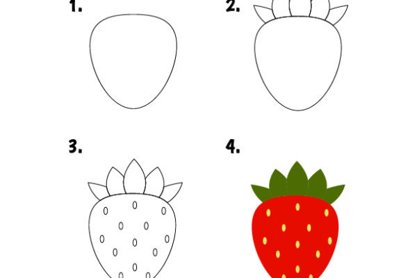 How to draw Strawberry worksheet