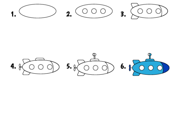 How to draw Submarine worksheet