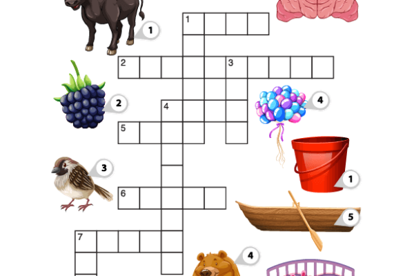 Letter B Crossword Puzzle Worksheet