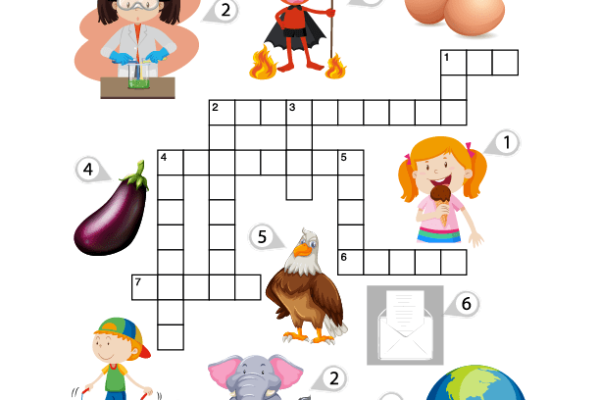 Letter E Crossword Puzzle Worksheet