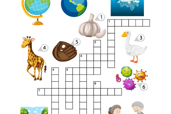 Letter G Crossword Puzzle Worksheet