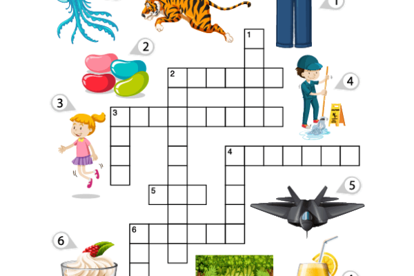 Letter J Crossword Puzzle Worksheet