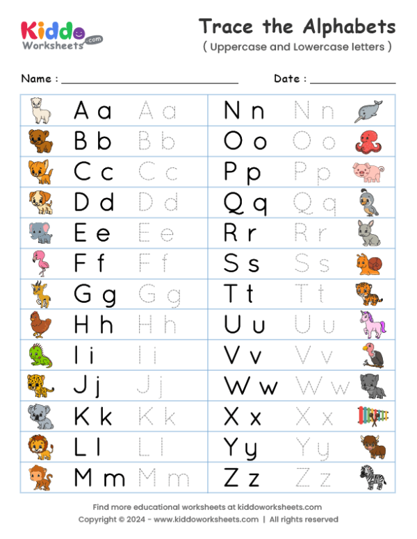 Letter Tracing worksheet