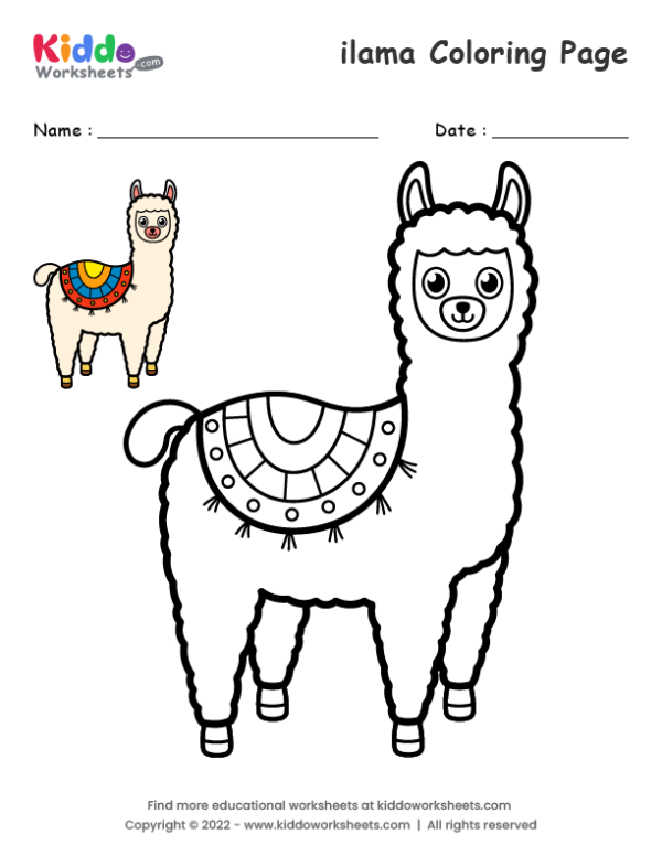 Llama coloring page