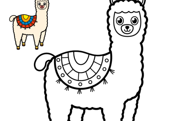 Llama coloring page