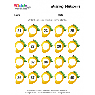 Mango Missing Numbers 21-40