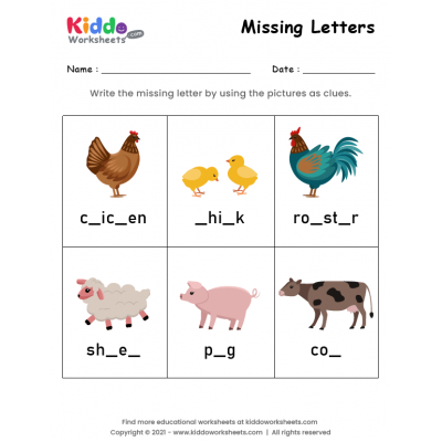 Missing Letters Worksheet 7