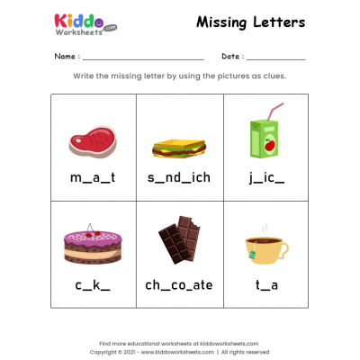 Missing Letters Worksheet 8