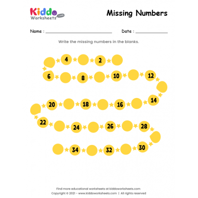 Missing Numbers Worksheet 1-35