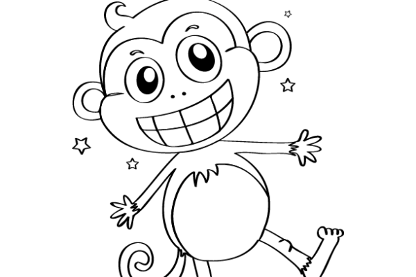 Monkey coloring page