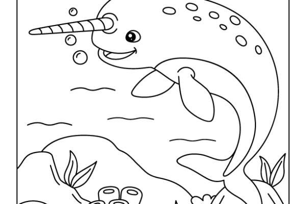 Narwhal coloring page