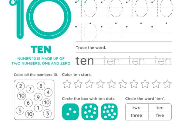 Number 10 Worksheet