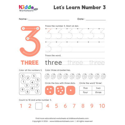 Number 3 Worksheet