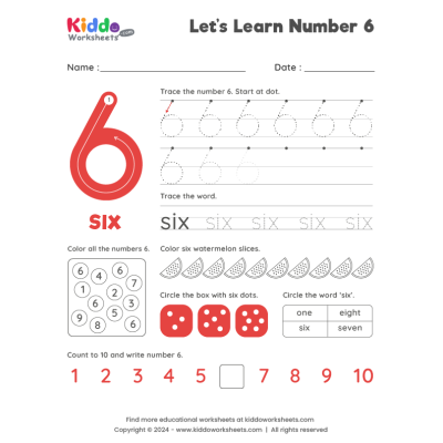 Number 6 Worksheet