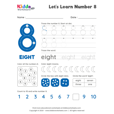 Number 8 Worksheet