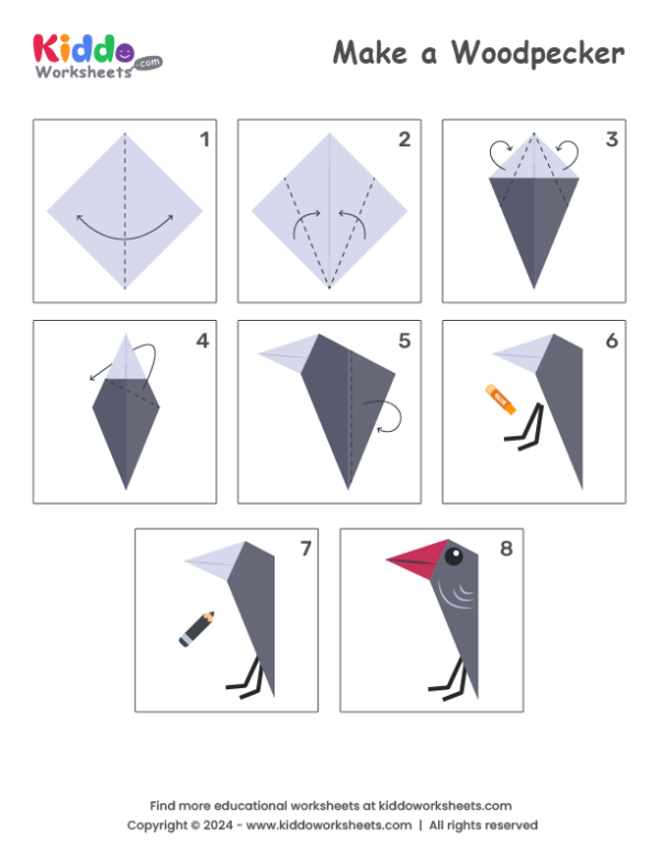 Origami Woodpecker