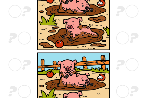 Pig Spot the Difference Worksheet