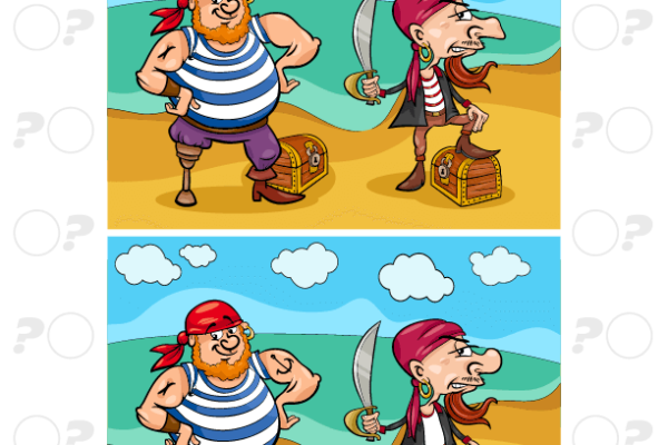 Pirates Spot the Difference Worksheet