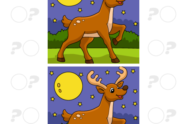 Reindeer Spot the Difference Worksheet