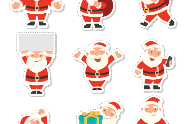 Cartoon Santa Claus Stickers