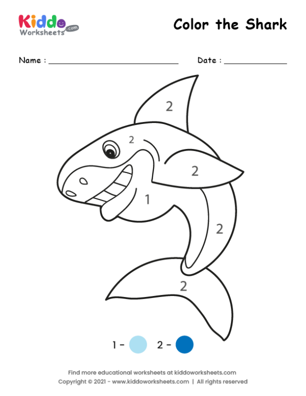 Color By Number Shark Worksheets Free