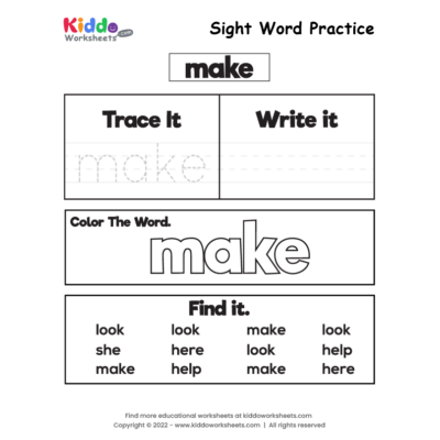 Sight Word Practice make