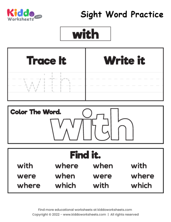 sight words with pictures worksheets