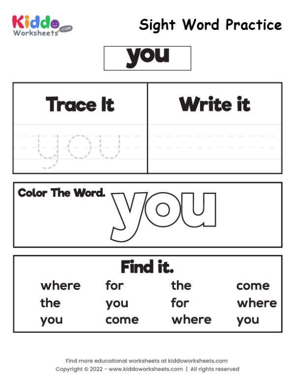 Sight Word Practice you