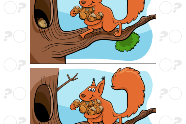 Squirrel Spot the Difference Worksheet