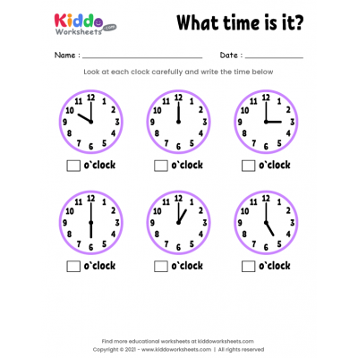 Free Printable Telling Time Worksheets - Kiddoworksheets