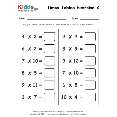 Times Table Exercise 2