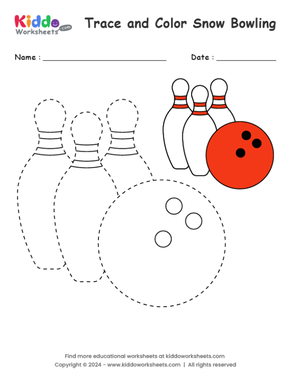 Trace and Color Snow Bowling