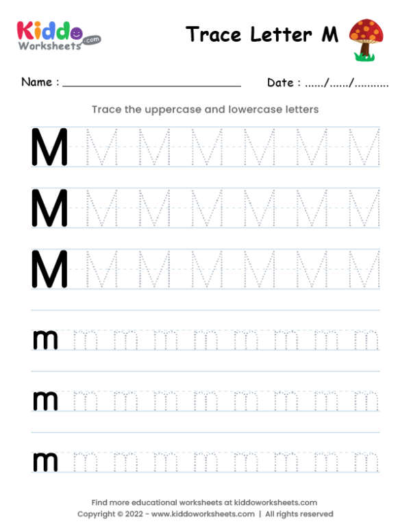 Tracing Letter M