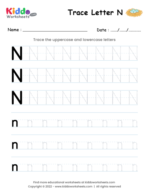 Tracing Letter N