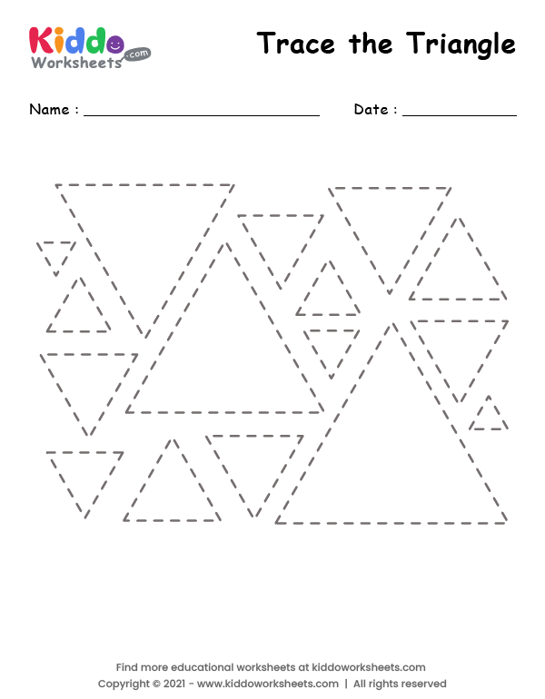 Free Printable Tracing Shape Triangle Worksheet - kiddoworksheets