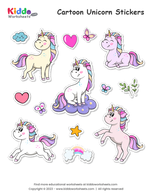 Cute Cartoon Unicorn Sticker