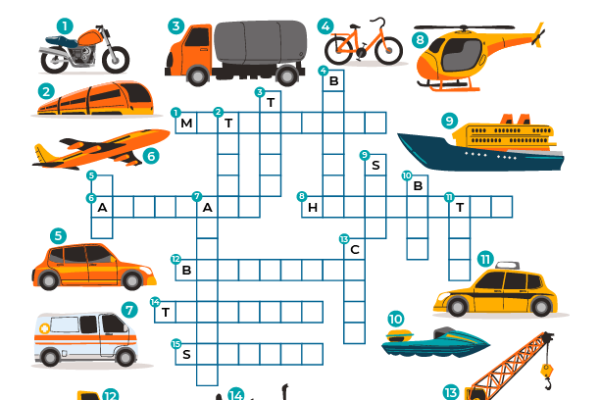 Vehicle Crossword Puzzle Worksheet