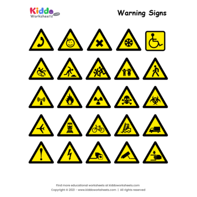 hazard symbols and meanings for kids