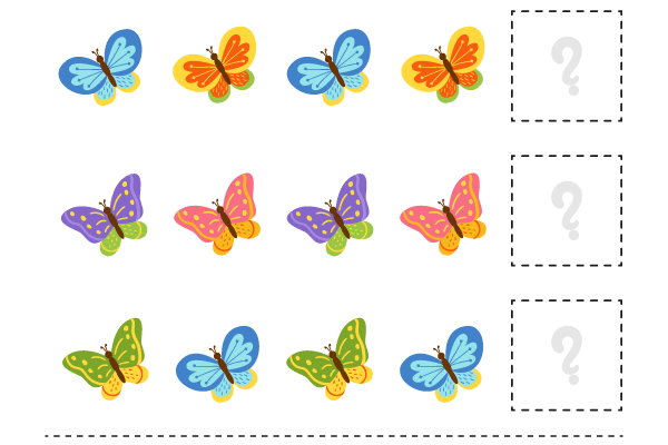 What comes next Butterflies Worksheet