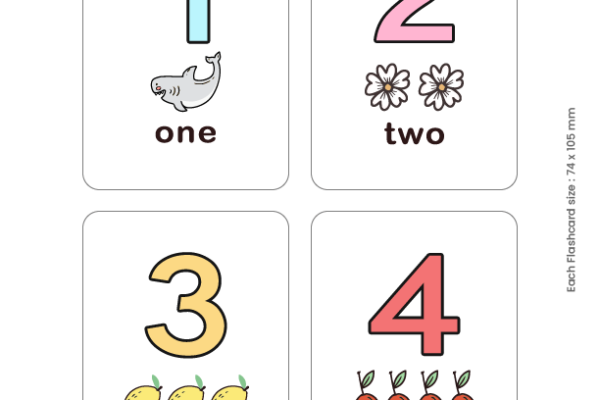 Flashcards of Numbers