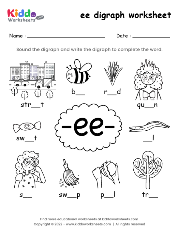 ee digraph worksheet