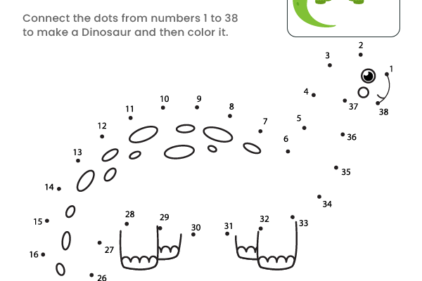 Dot to Dot Dinosaur Worksheet