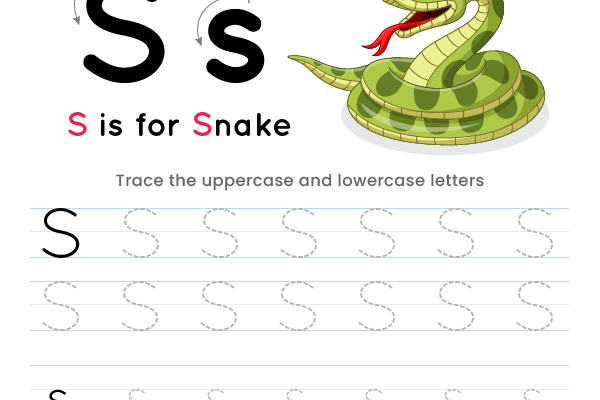 Letter Tracing Alphabet S Worksheet