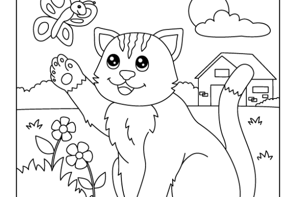 Kitten coloring page